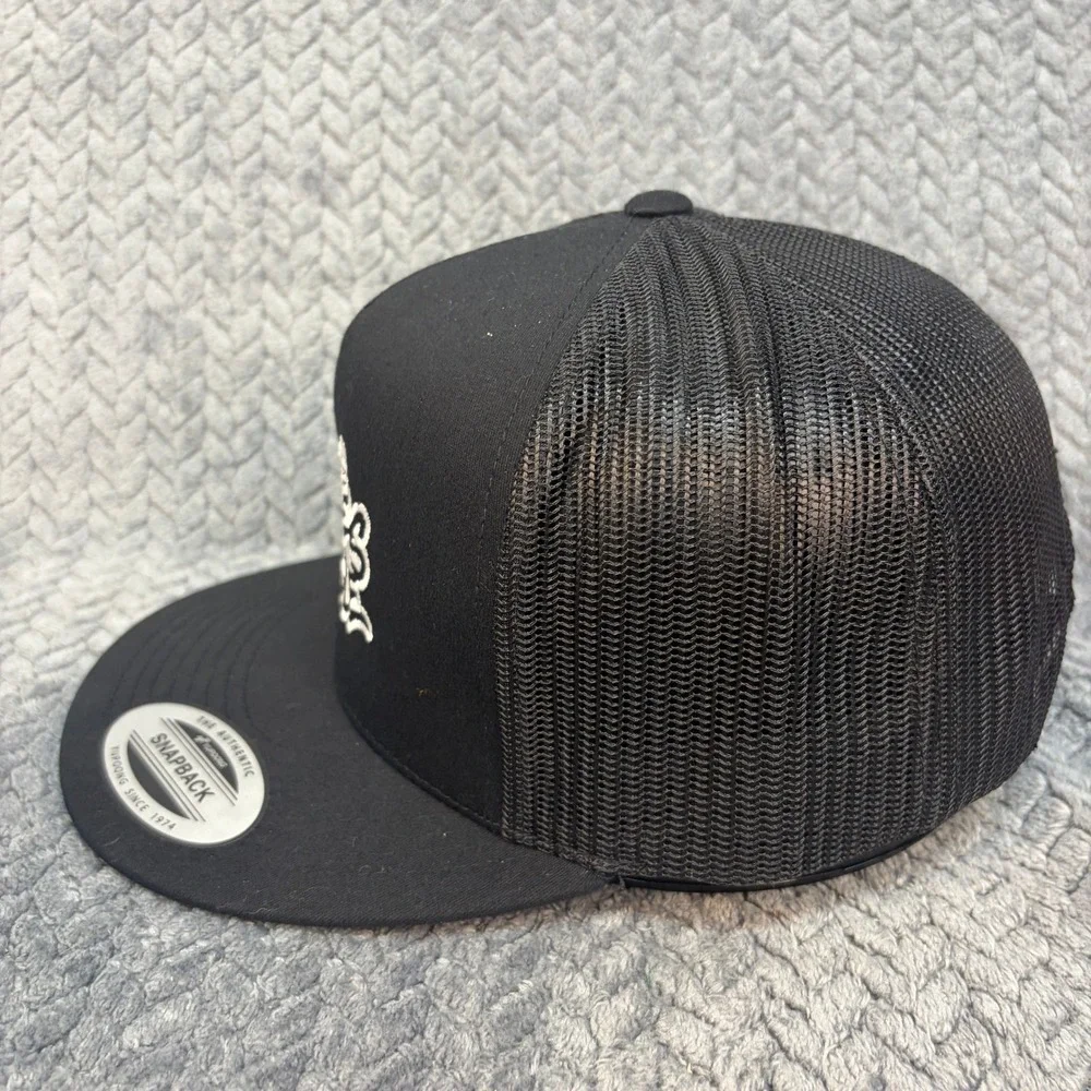 Yupoong The Classics Jakes Jungle Snapback Trucker Hat Black Mesh Cap 0798